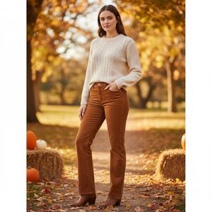 J. Crew Orange 9" Vintage Straight Corduroy Pants Size 27